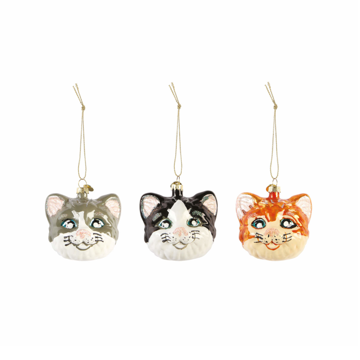 Weihnachtskugel Katze 3er Set