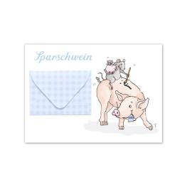 Briefchenkarte Sparschwein