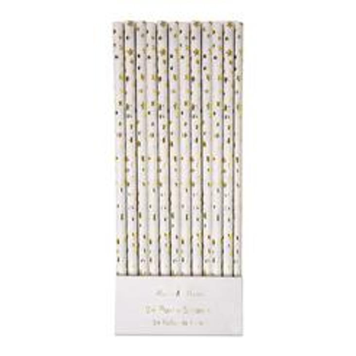 Papierstrohhalm Gold Konfetti