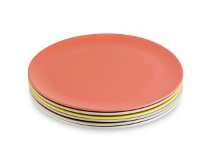 6er Set Bambus Teller L Pastell