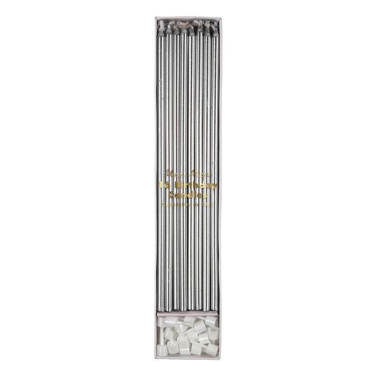 Geburtstagskerzen Extra lang Silber