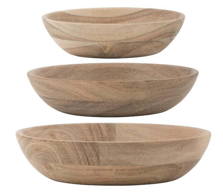 Schalensatz je 3 Akazienholz