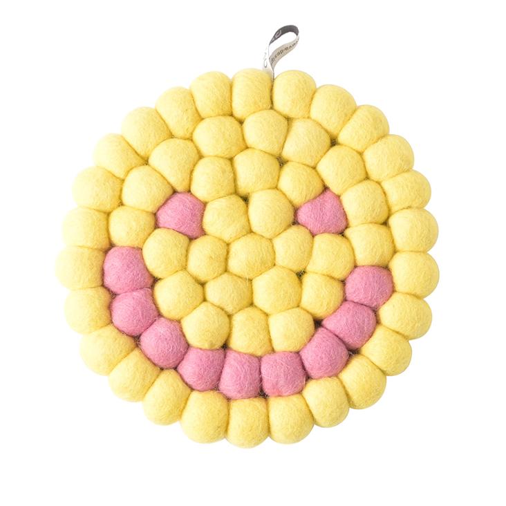 Topfuntersetzer rund - Smiley lemon