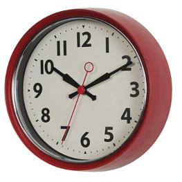 Wanduhr im 50er Jahre Stil rot