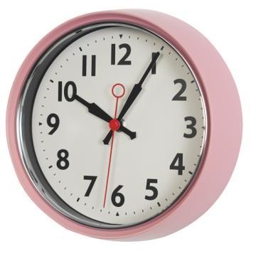 Wanduhr im 50er Jahre Stil pink