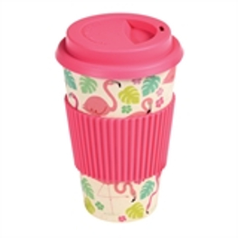 Bambusfaser Coffee to go Becher Flamingo