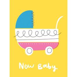 Vintage Kinderwagen Karte