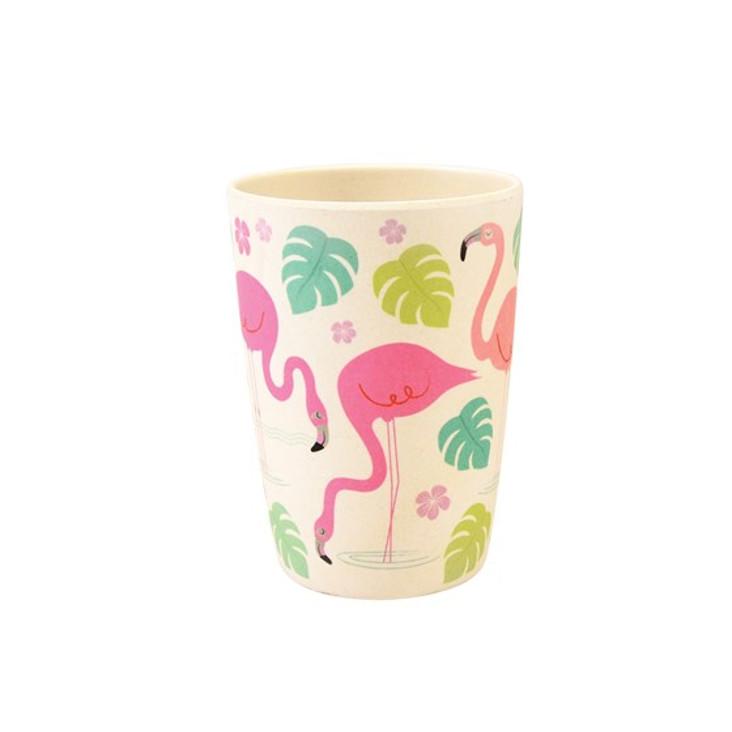 Trinkbecher aus Bambusfaser Flamingo