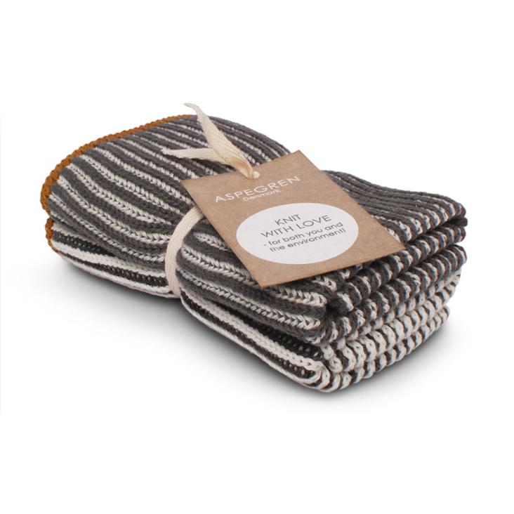 Abwaschtuch gestrickt Dark Grey 2er-Set