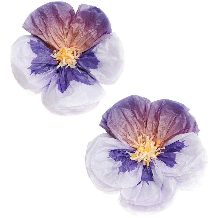 Seidenpapierblumen Stiefmütterchen lila
