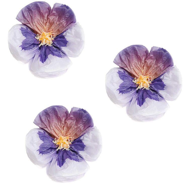 Seidenpapierblumen Stiefmütterchen lila