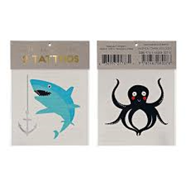 Tattoo Tintenfisch und Haifisch