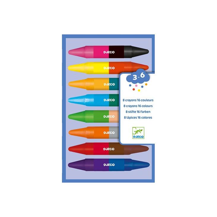 8 Wachsmalkreiden (16 Farben)