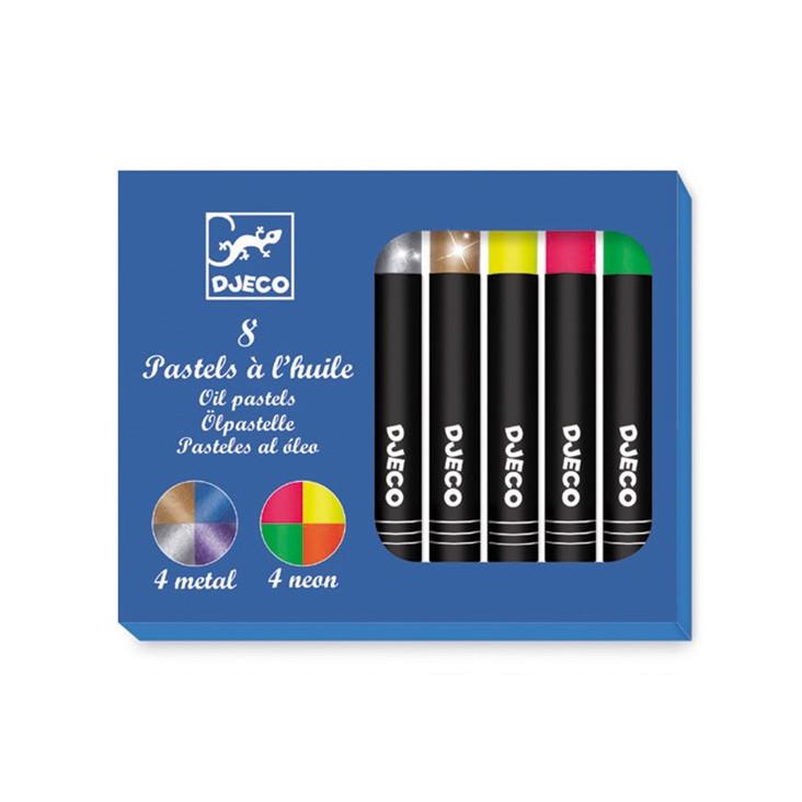 8 Ölpastelle, poppige Farben