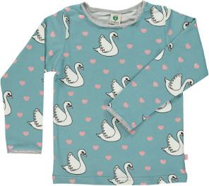 Sweat-Shirt mit Schwan und Goldglitzer blau