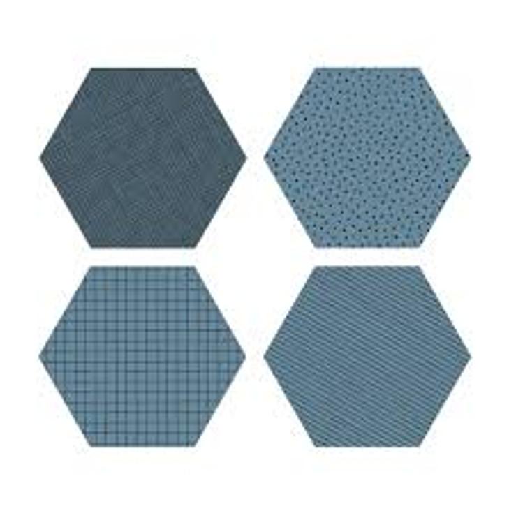 Silikon Polygon Glasuntersetzer Blue 4er Set