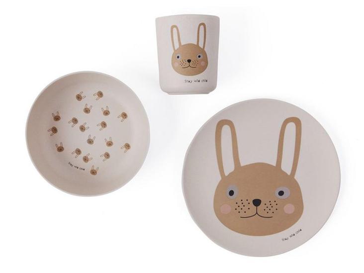 OyOy Geschirr-Set Rabbit Rosa, 3-teilig