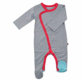 Jumpsuit Pijama Streifen Grau Rot