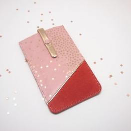 Handyhülle Leder Kosmos Pink