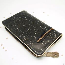 Portemonnaie Glitzerpunkte Gold