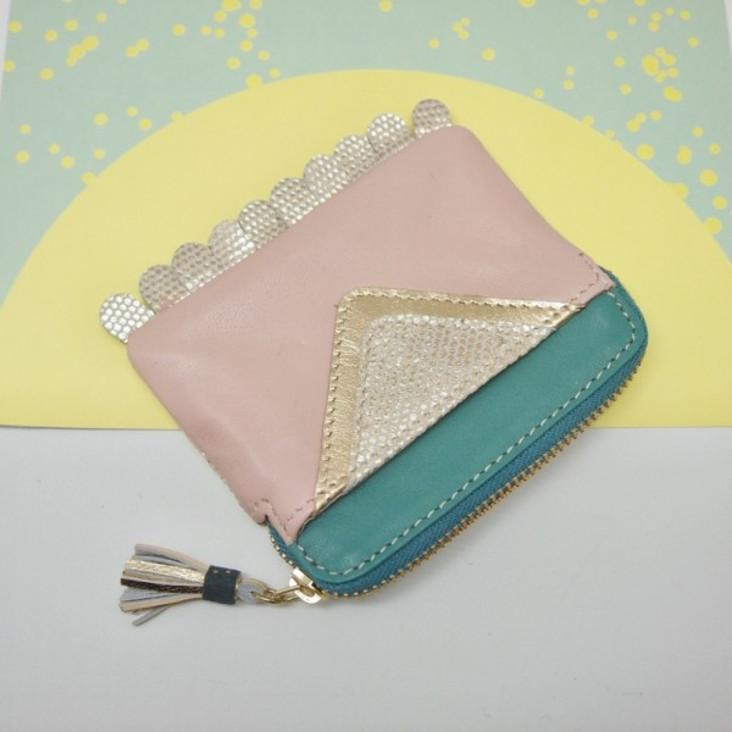 Mini Zip Täschchen Triangle Apricot