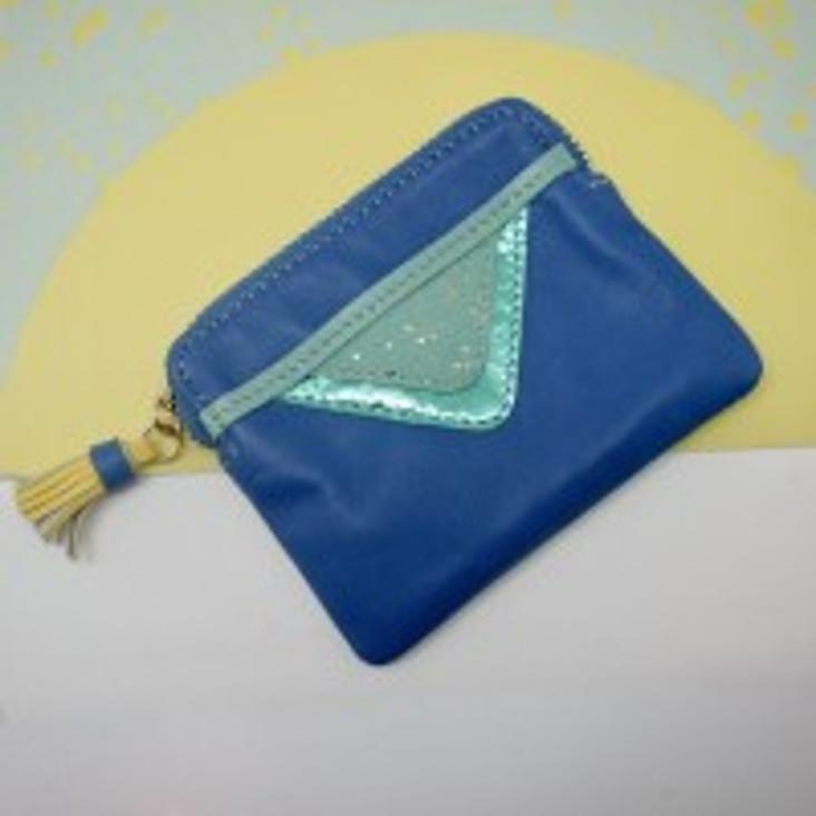 Mini Zip Täschchen Triangle Blue