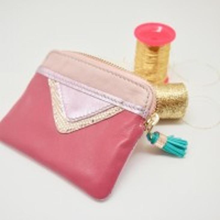 Mini Zip Täschchen Triangle Pink