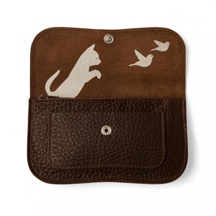 Portemonnaie Cat Chase Dunkelbraun used look