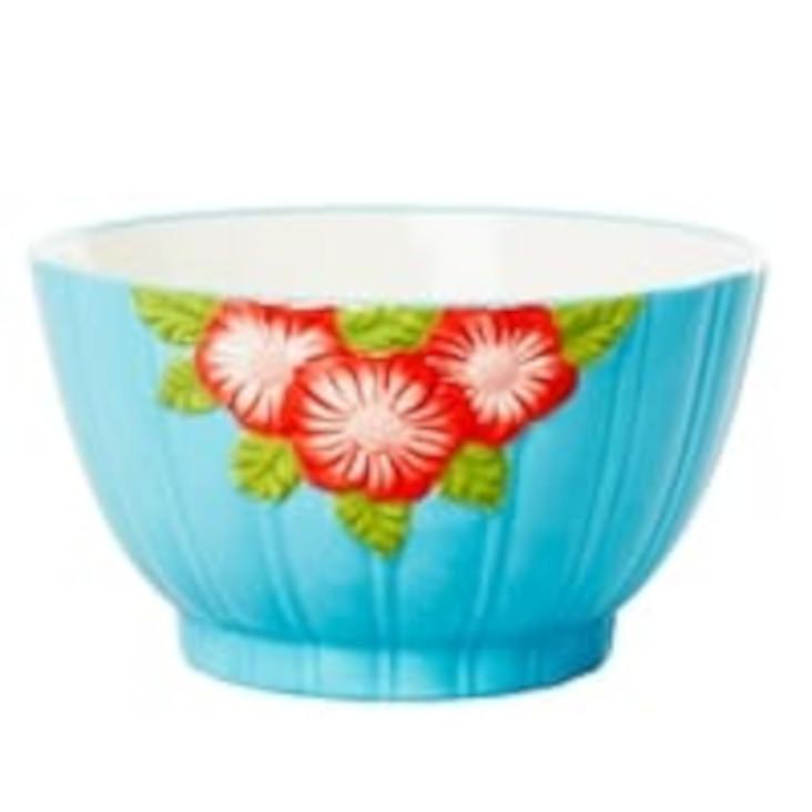 Ceramic Bowl Flower Design Mint von Rice