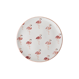 Keramik Teller mit Flamingos