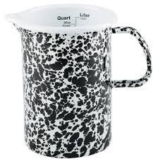 Messbecher Emaille Marble Schwarz 1 Liter