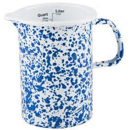 Messbecher Emaille Marble Blau 1 Liter