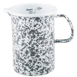Messbecher Emaille Marble Grau 1 Liter