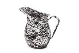 Krug Emaille Marble Schwarz