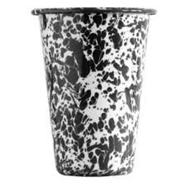 Tasse Emaille Marble Schwarz
