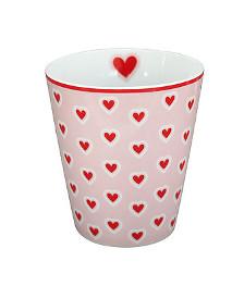 Tasse Happy Mug Herzen rosa und rot