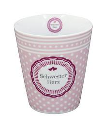 Tasse Happy Mug Schwester Herz