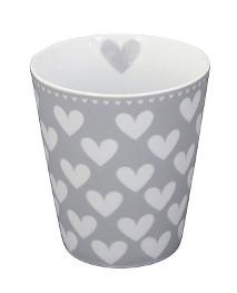 Tasse Happy Mug Herzen grau
