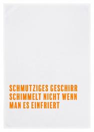 Geschirrtuch weiss, SCHMUTZIGES GESCHIRR SCHIMMELT NICHT WENN MAN ES EINFRIERT