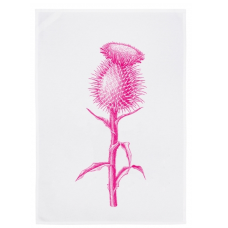 Geschirrtuch handbedruckt Distel