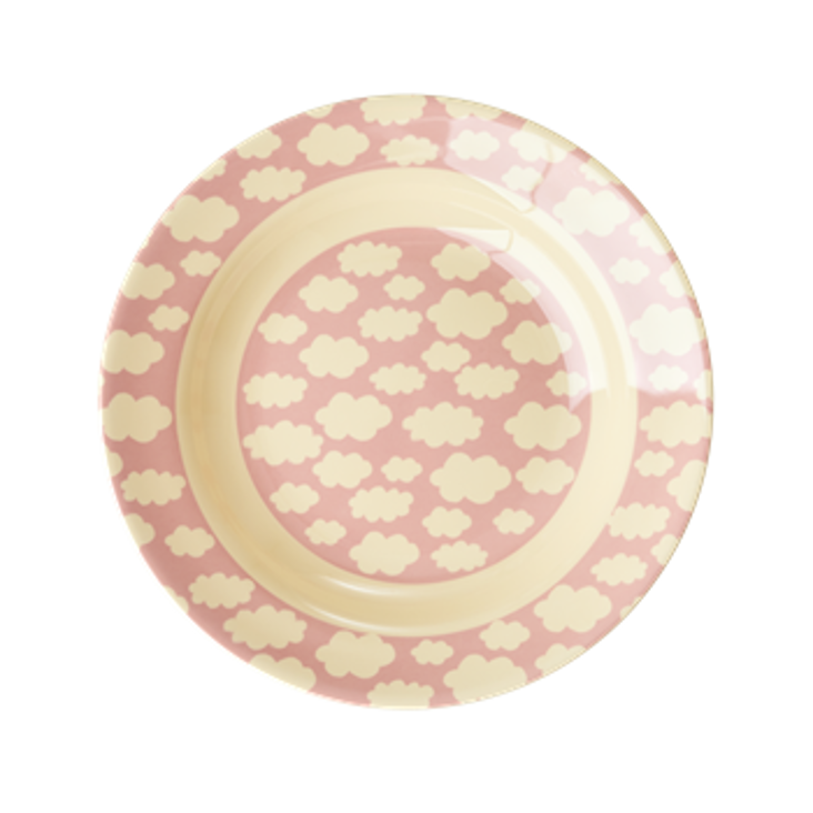 Rice Kinderteller Melamin Cloud Print Pink