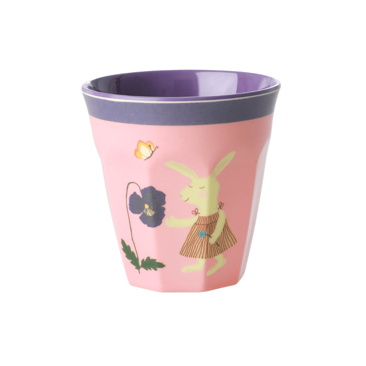 Rice Melamin Becher - Bunny Print Pink