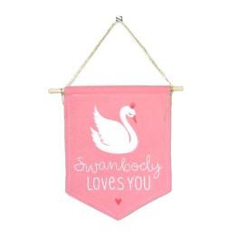 Wandflagge Schwan