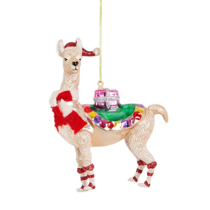 Weihnachtskugel Lama