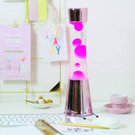 Lava-Lampe Rosegold mit Pink Lava
