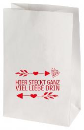 Lichtertüte weiss, HIER STECKT GANZ VIEL LIEBE DRIN