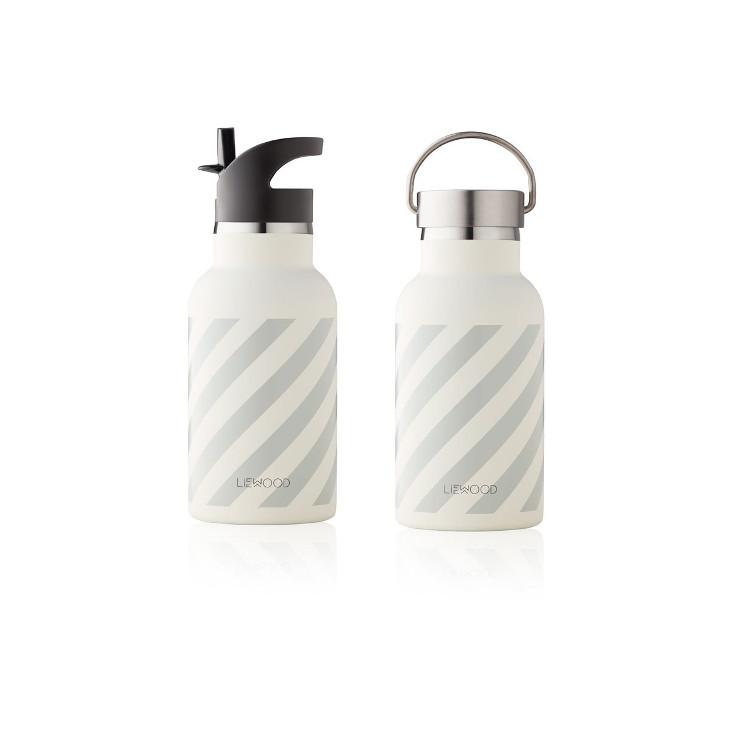 Trinkflasche Stripe Grey, 2 Aufsätze