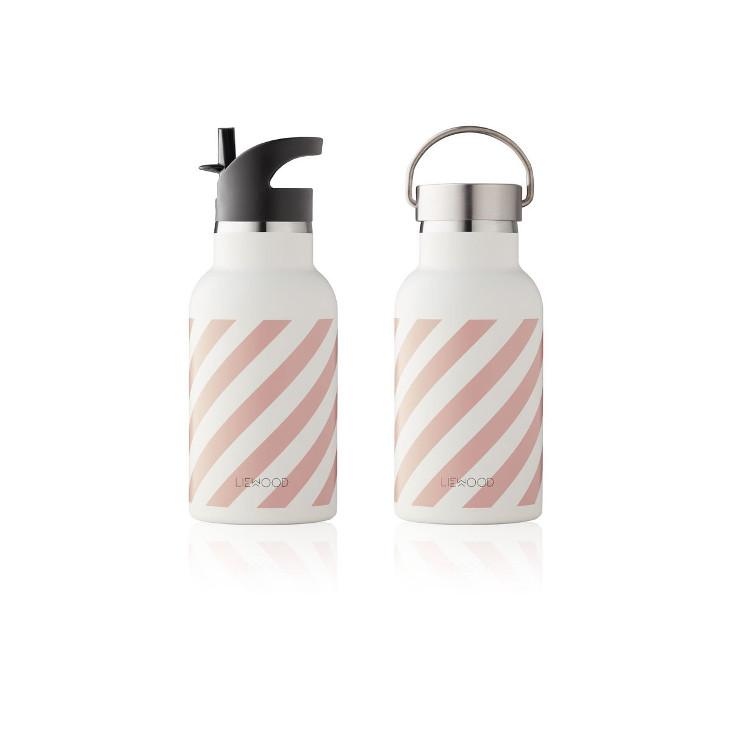 Trinkflasche Stripe Rose, 2 Aufsätze
