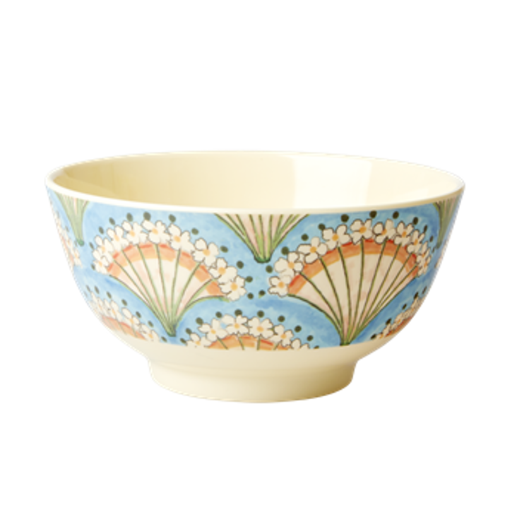 Rice Melamin Schüssel Flower Fan Print - Medium