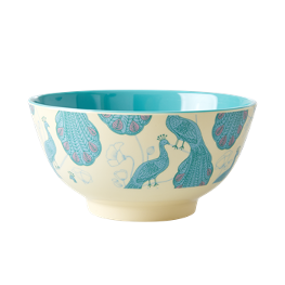 Rice Melamin Schüssel Pfau Print
